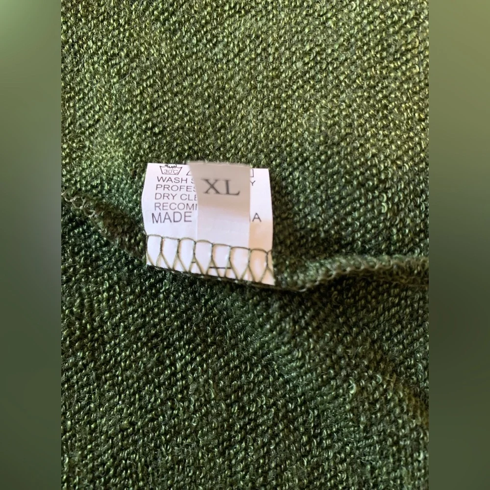 Women's Forest‎ Green Open-Front Cardigan Sweater Size XL Academia Preppy Casual